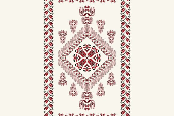 Folk Floral Embroidery Seamless Pattern