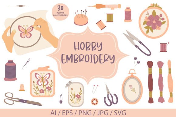 Hobby. Embroidery Collection. SVG