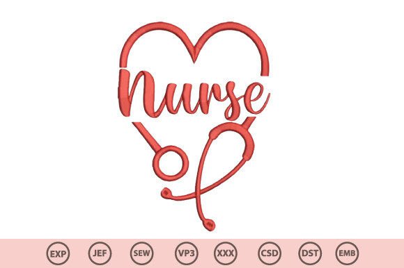 Nurse Love Embroidery Design