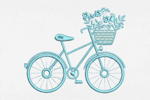 Retro Bicycle for Machine Embroidery