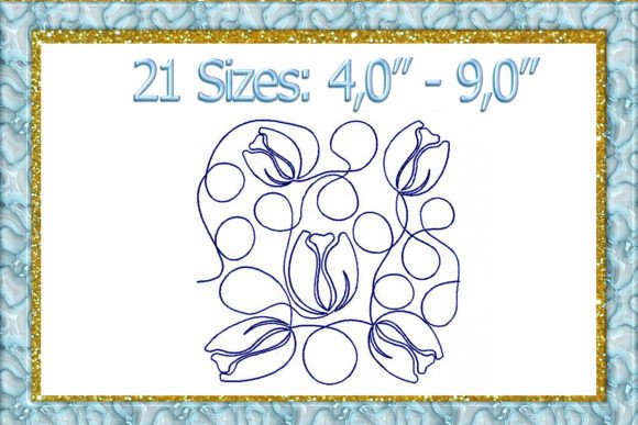 Tulip Quilting Block Machine Embroidery