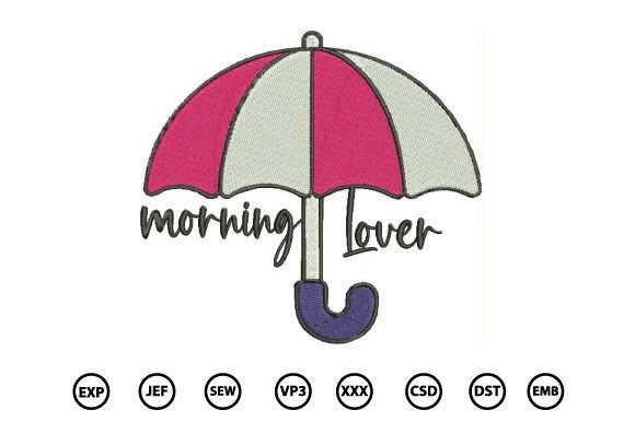 Umbrella Embroidery Design